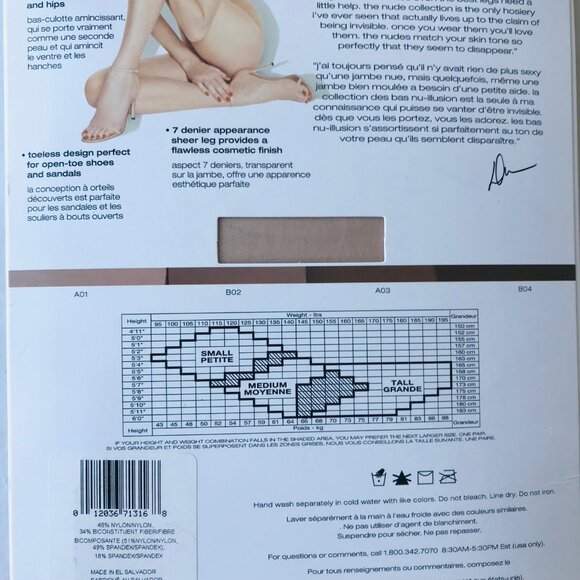 Donna Karan Hosiery,  A01, 0A069, Toeless Control Top Size : S - Picture 4 of 5